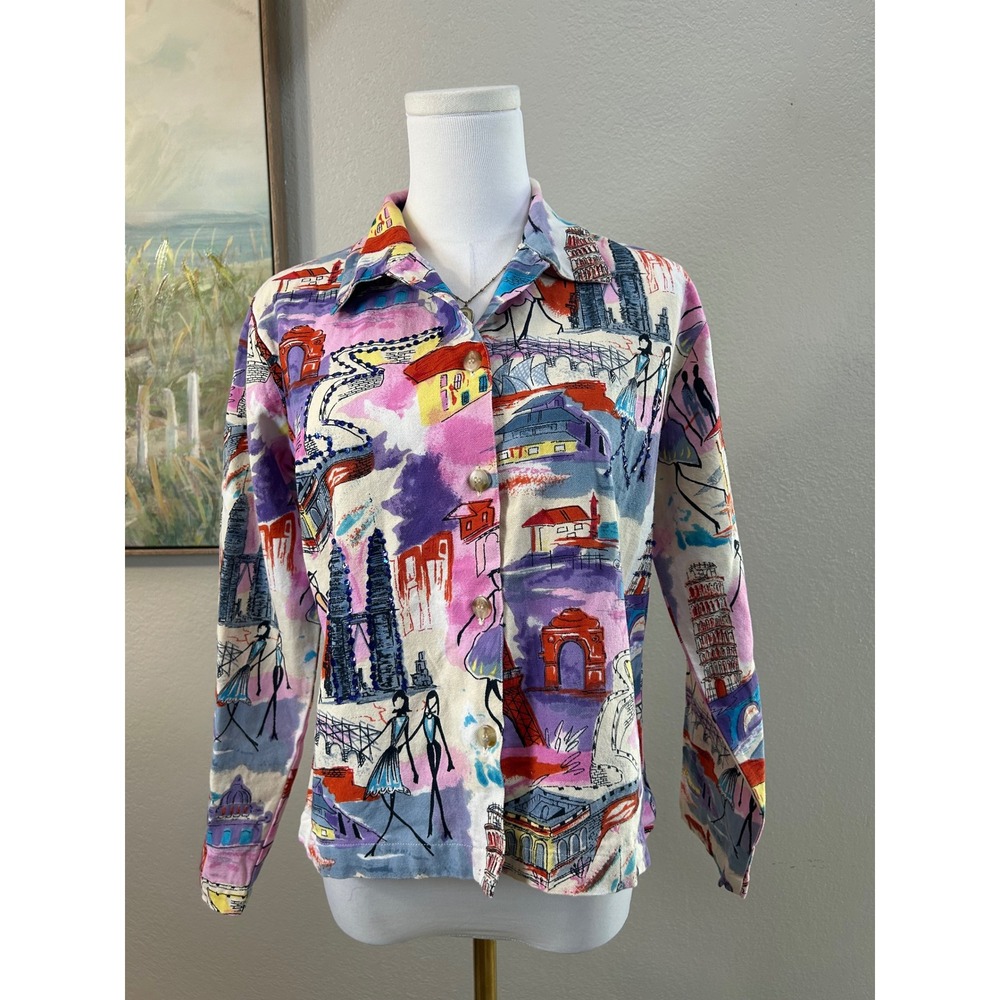Tantrums Collection Colorful City‎ Print Cotton Jacket Small